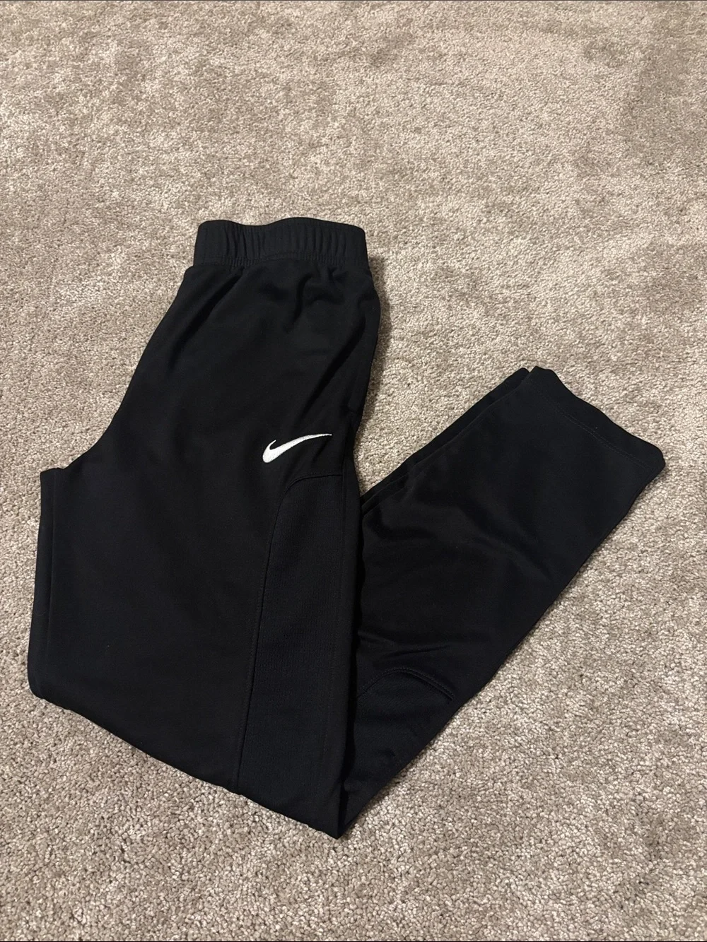 Nike Boys Black Joggers with White Swoosh